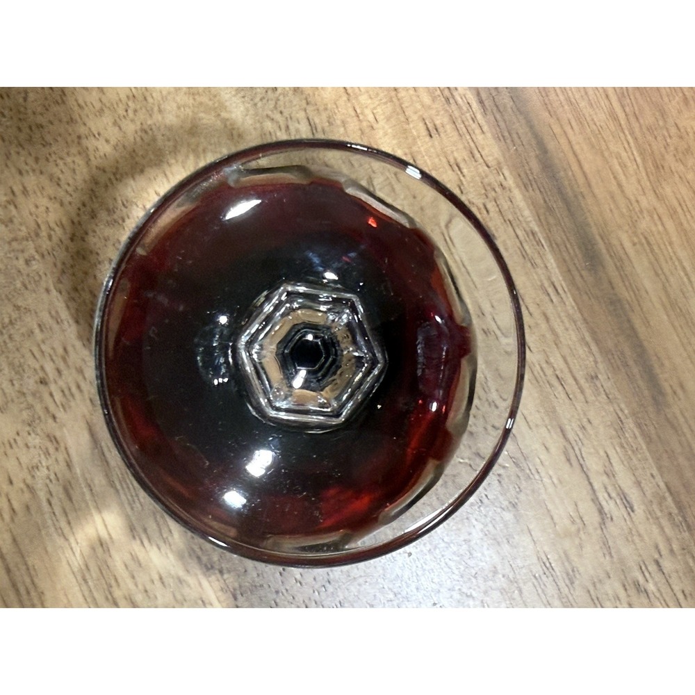 Cristal D' Arques Durand Gothic Champagne Sherbet Glasses Ruby Red Coup - Picture 4 of 6